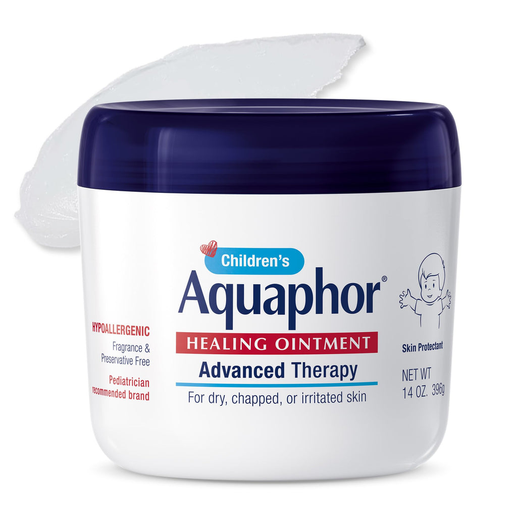 Aquaphor Children's Advanced Therapy Healing Ointment, 41% Petrolatum Skin Protectant Ointment for Minor Wound Care, Chapped or Cracked Skin and Lips, 14 Oz Jar